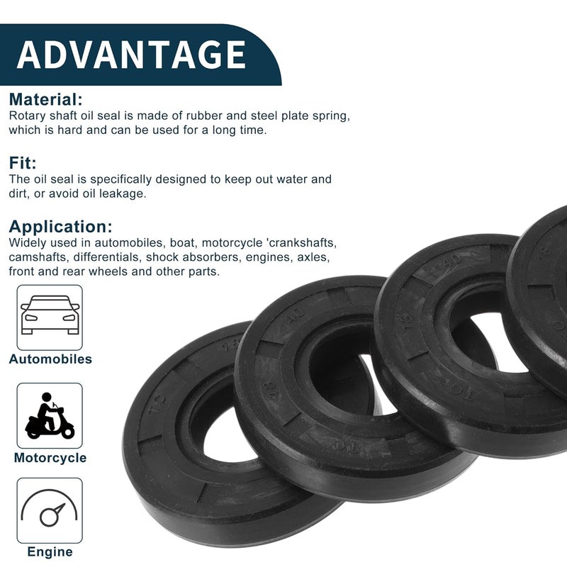 TUCKBOLD Universal Oil Seal TC Double Lip W Steel Spring Seal Ring Rotary Shaft Seal 18x40x8mm High Pressure NBR Rubber Black 5 Pcs - Image 4